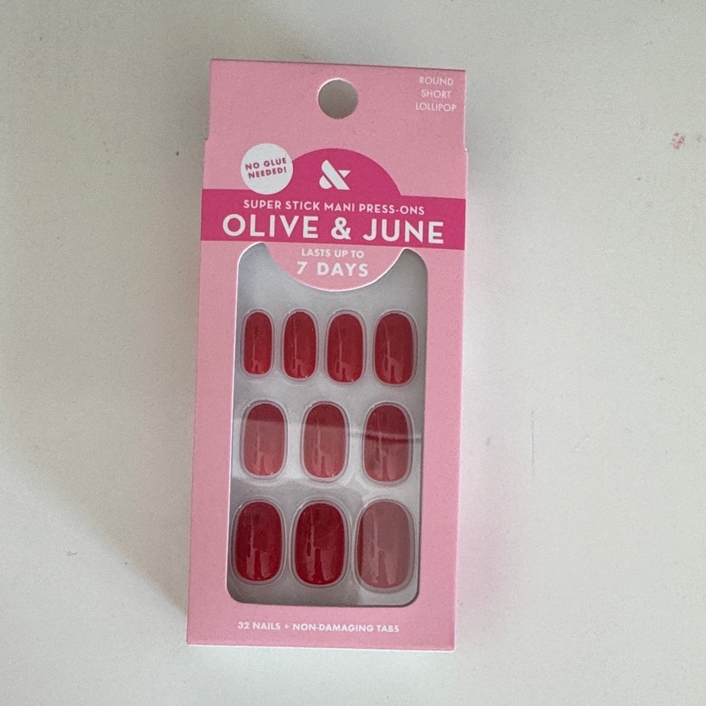 Olive & June Red Press-On Nails